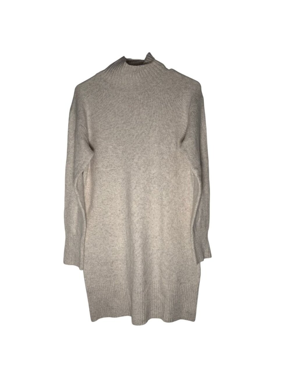 Everlane The Cozy Stretch Long Sleeve Turtleneck Dress Heather Oatmeal XS NWT